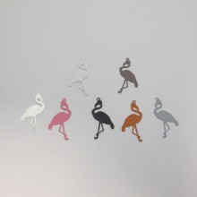 50 Pink Flamingo laser cut stamps 27x14mm