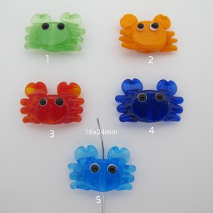 perles crabe en verre -10 pcs