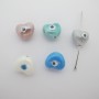 10 Ceramic beads heart eye 14mm