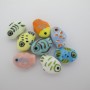 10 Ceramic fish beads 13x18mm