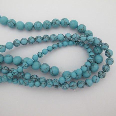 Pierres Semi-Precieuses turquoise ronde 40cm