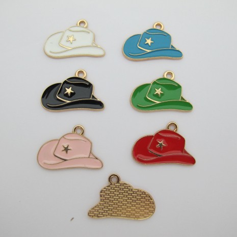 10 pcs Breloques chapeau