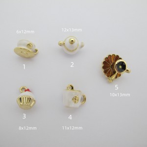 10 pcs Breloques l'heure du thé