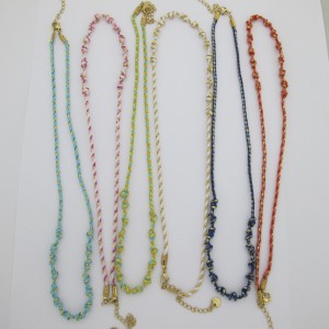 necklaces polyester and cotton twisted 2mm stainless steel 45+5cm