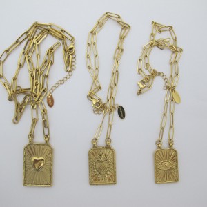 Collier pendentif en acier inoxydable