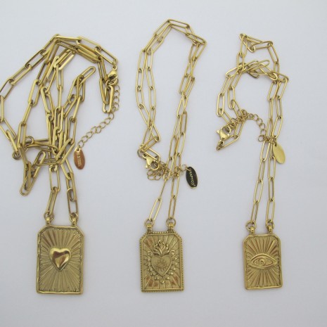 Collier pendentif en acier inoxydable