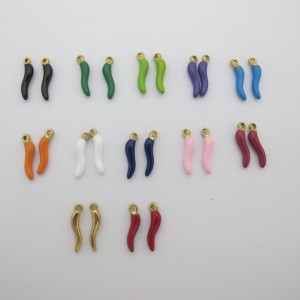 Charm enamel stainless steel gold 3x15mm x10pcs