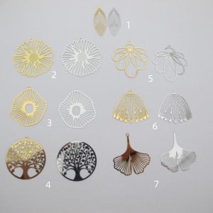 10 pcs laser cut pendants Stainless steel