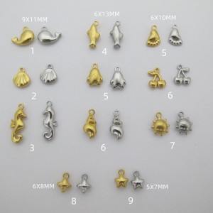 10 pcs breloques en acier inoxydable