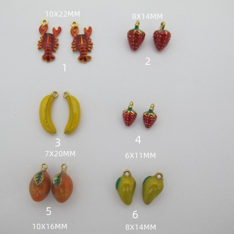 5 pcs Stainless steel enamel pendant