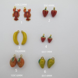 5 pcs Stainless steel enamel pendant