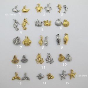 10pcs marine life charms Stainless steel