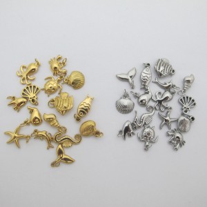 15 pcs charms marine life mix Stainless steel