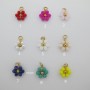 20pcs flower charms glass beads Stainless steel