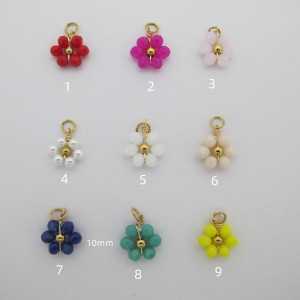 20pcs flower charms glass beads Stainless steel