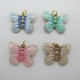 4pcs Pendentif papillon émaillée en acier inoxydable