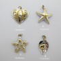 4pcs Pendentif émaillée en acier inoxydable