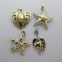 4pcs Pendentif émaillée en acier inoxydable
