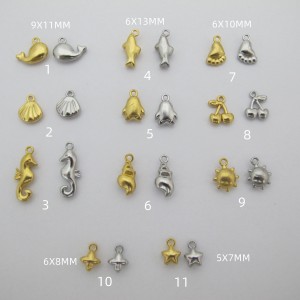 10 pcs stainless steel charms