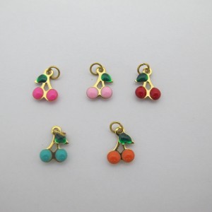 20pcs breloques cerise 8x10mm Acier Inoxydable