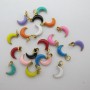 20pcs breloques lune 5x8mm Acier Inoxydable