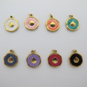 10 pcs Enameled stainless steel pendant