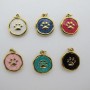 10 pcs Pendentif émaillée en acier inoxydable