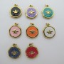 10 pcs Pendentif émaillée en acier inoxydable