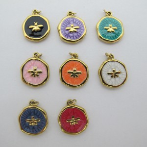 10 pcs Enameled stainless steel pendant
