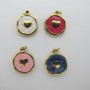 10 pcs Pendentif émaillée en acier inoxydable