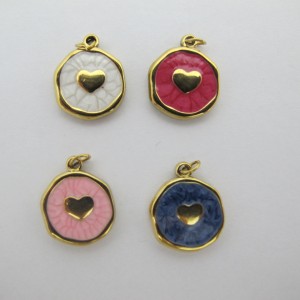 10 pcs Enameled stainless steel pendant