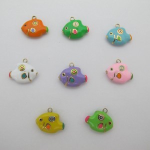 2 pcs Pendentif poisson papillon 14x17mm en inox doré