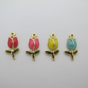 2 pcs Pendant tulips 12x22mm stainless steel