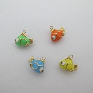 2 pcs Pendentif poisson11x12mm en acier inoxydable