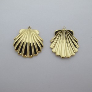 2 pcs Pendant shell 25x27mm stainless steel