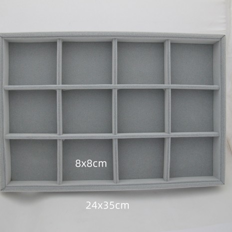 Boîte de rangement 12 cases en velours