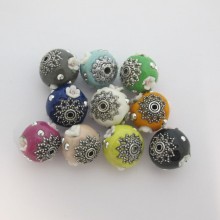 10 Handmade beads 16 mm