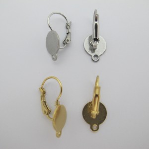 20 pcs Dormeuses 17 mm avec anneau10 mm en acier inoxydable