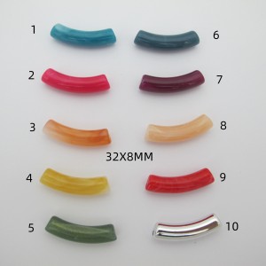 50 pcs perles plastique tube 32x8mm
