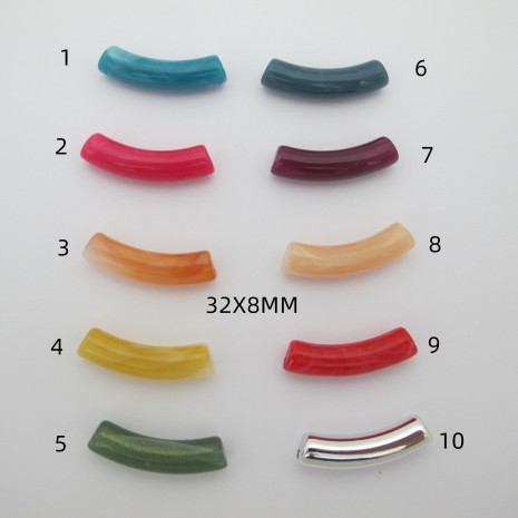 50 pcs plastic beads tube 32x8mm