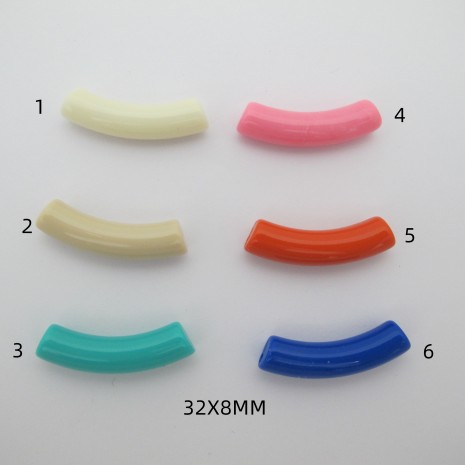 50 pcs Perles tubes 8 x32 mm acryliques