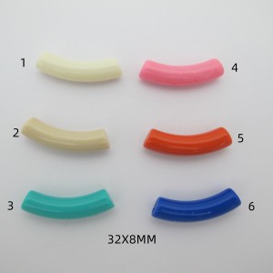 50 pcs Perles tubes 8 x32 mm acryliques