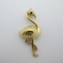 2 pcs flamant rose 57x25mm en acier inoxydable