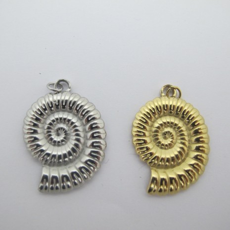 4 pcs escargot 30x21mm en acier inoxydable