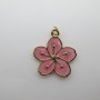 4 pcs Fleur Émaillée 22x20mm en acier inoxydable
