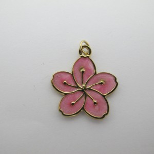 4 pcs Fleur Émaillée 22x20mm en acier inoxydable