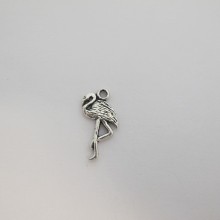 50 Metal Charms Pink Flamingo 23x10mm