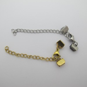 10pcs Chain Clasps with Ribbon Clips, 6mm, Stainless Steel