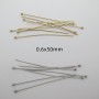 50 Tige clous tête boule en acier inoxydable 50mm