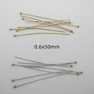 50 Tige clous tête boule en acier inoxydable 50mm